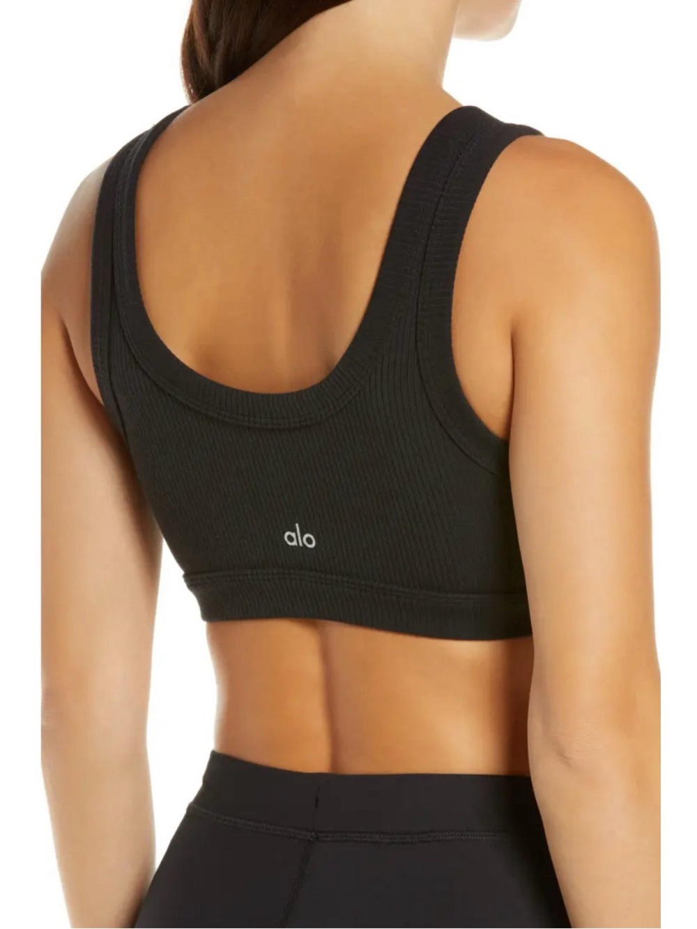 Alo Women's Brown Ribbed Sports Bra